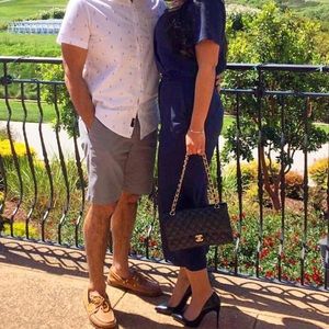 Blue ASOS cropped jumpsuit